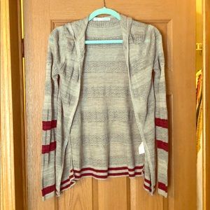 Cardigan hooded sweater